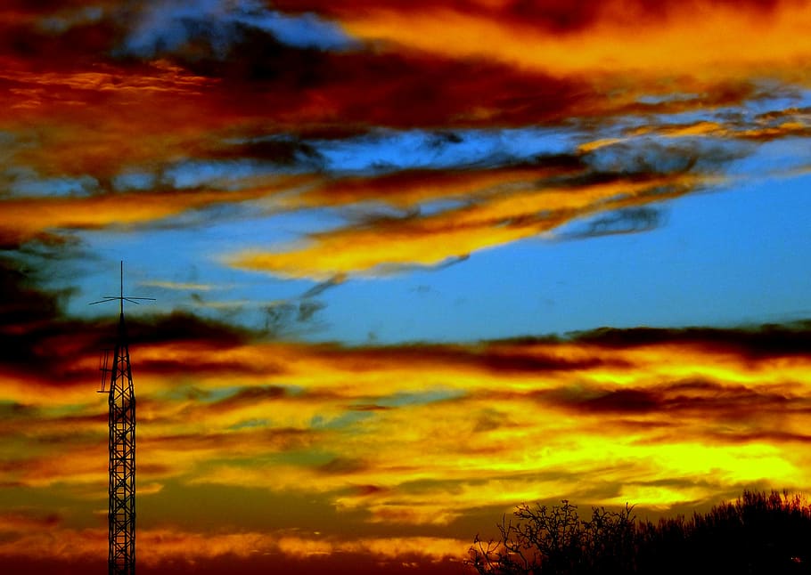 sun, cloud, sky, red, twilight, landscape, east, cloud - sky HD wallpaper