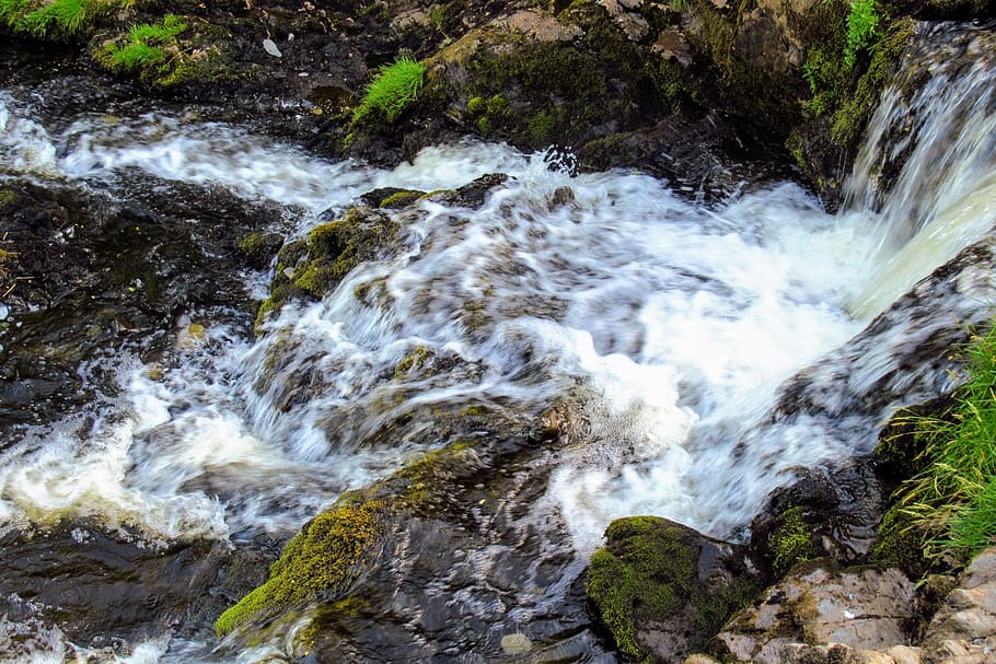 stream, river, wales, britain, scenic, cascade, travel, water HD wallpaper