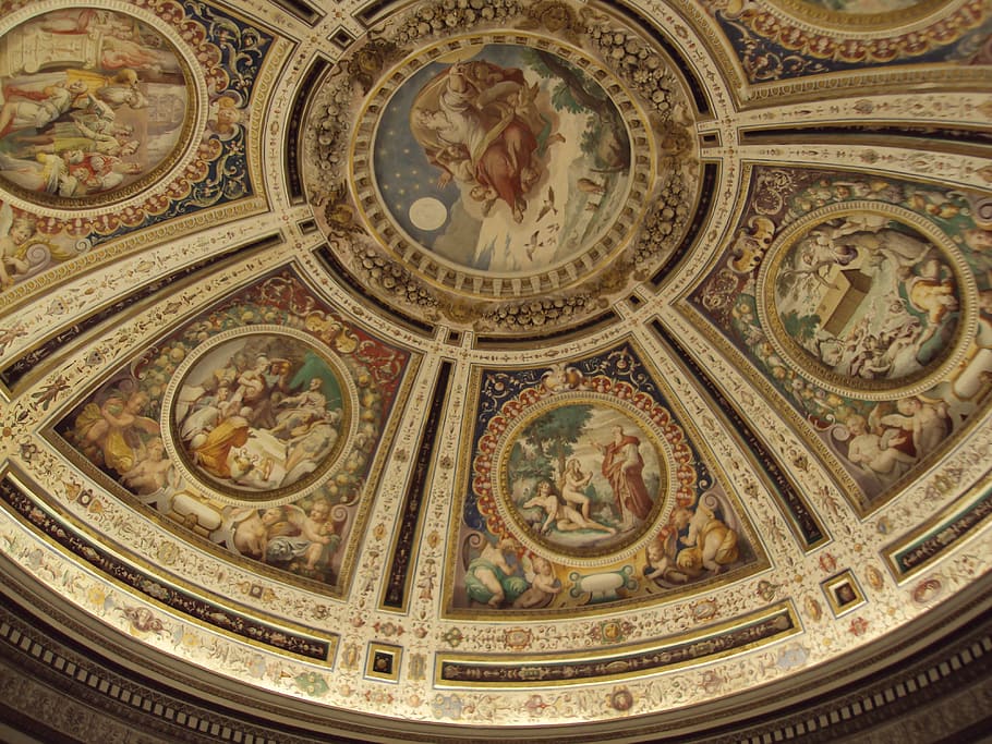 dome, ceiling, art, italy, architecture, design, old, building HD wallpaper