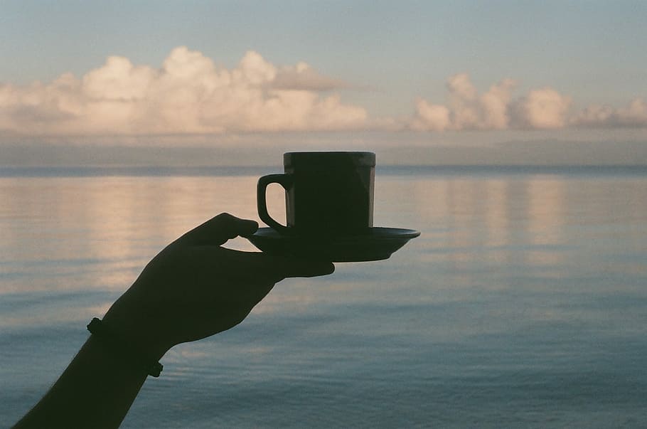 person holding white saucer, person holding cup and saucer, coffee HD wallpaper
