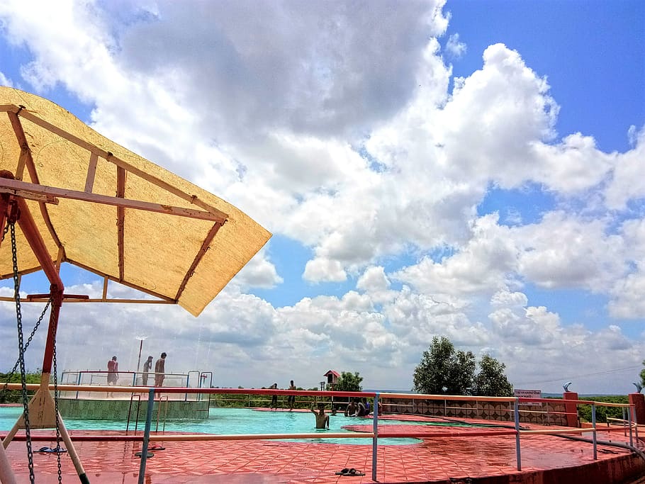 vacation, clouds, travel, chill, pool, summer, sky, tourism HD wallpaper