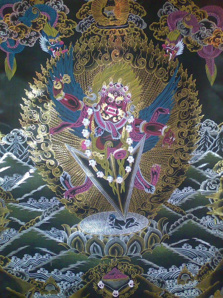 6-Armed Mahakala in Union Painting by Images of Enlightenment - Pixels