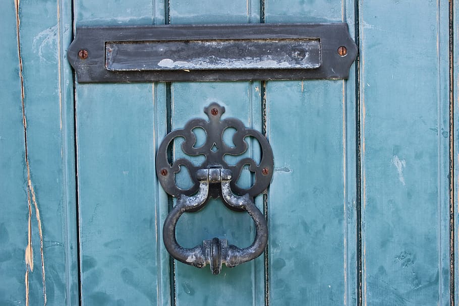 Letters, Box, Door, letters box, blue, close-up, closed, outdoors HD wallpaper