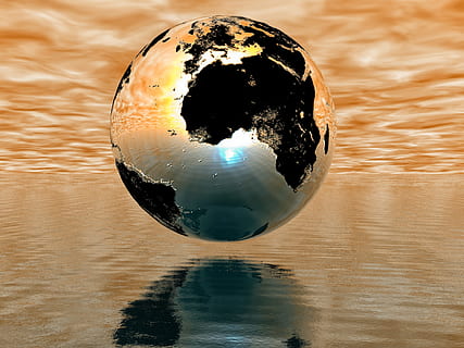 planet illustration, earth, globe, ball, world, global, continents HD wallpaper