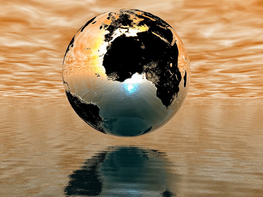planet illustration, earth, globe, ball, world, global, continents HD wallpaper