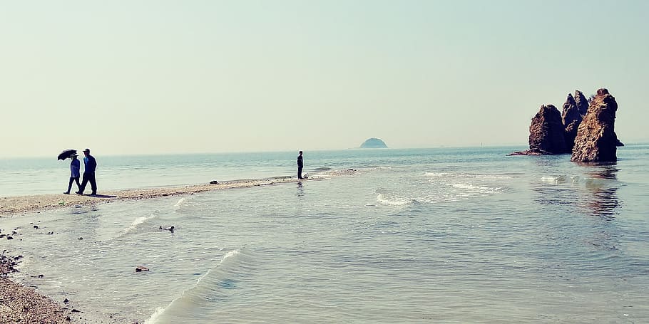 jebudo, play, waves, blue, water, sea, island, moses, west sea HD wallpaper
