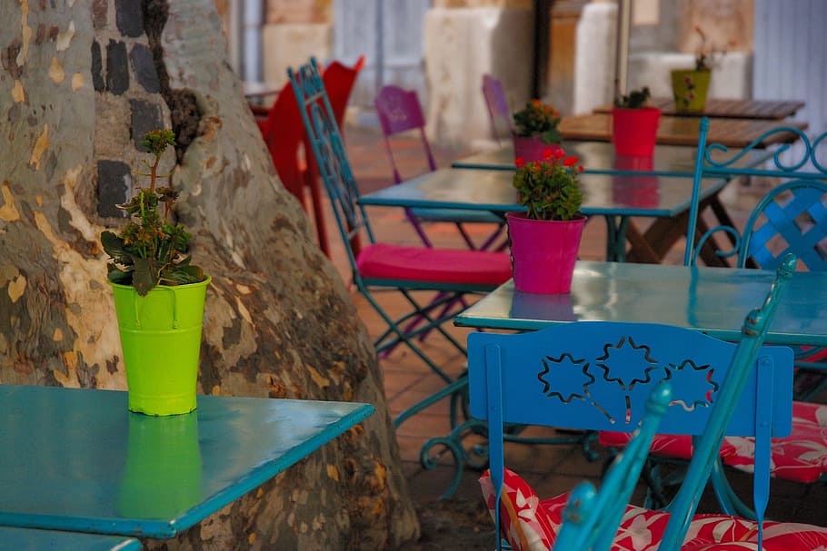 Colors, Coffee Table, Bar, Chairs, outdoors, relaxation, public place HD wallpaper