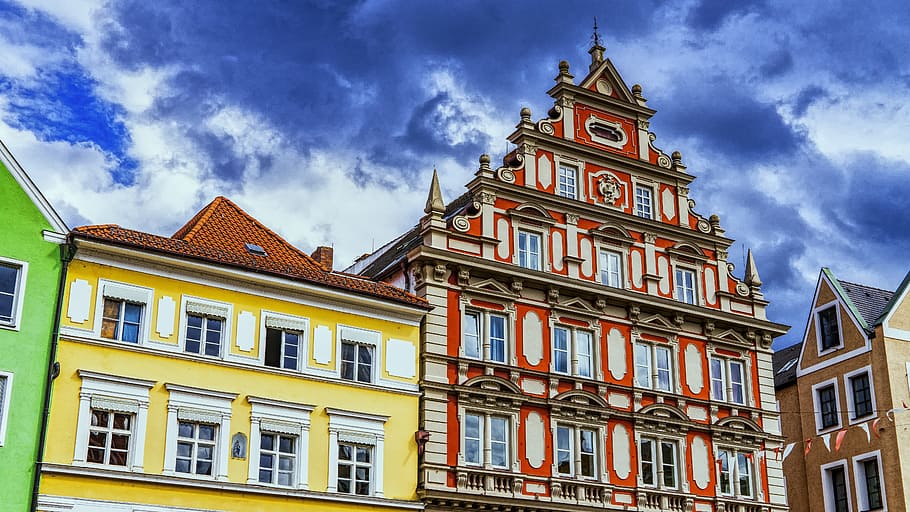 architecture, facade, old town, building, home, window, truss HD wallpaper