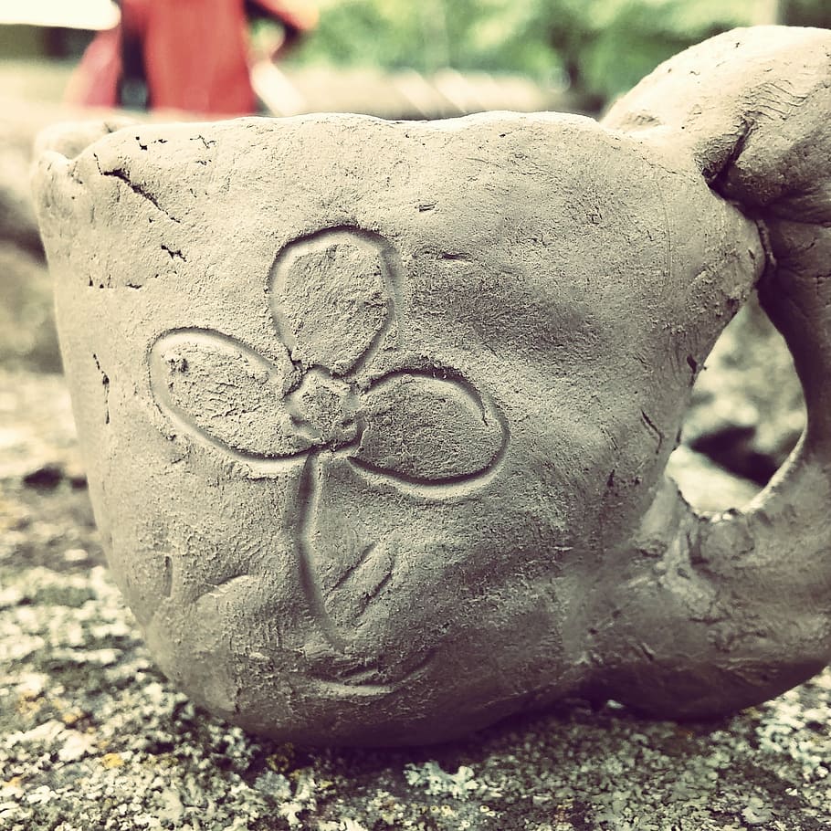 cup, clay, traditional, jug, pottery, handicraft, focus on foreground