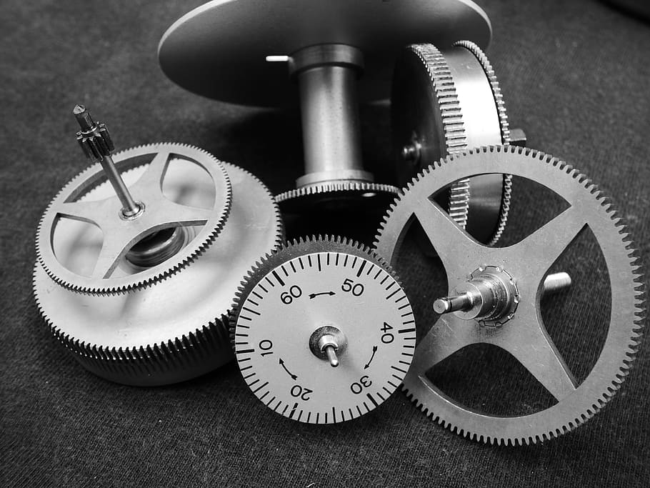 gears, mechanical, bronze, equipment, machinery, metal, time HD wallpaper