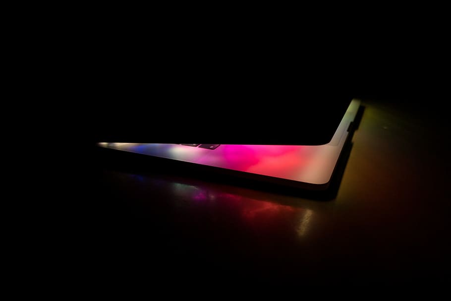 black tablet computer, black laptop computer, macbook, color HD wallpaper