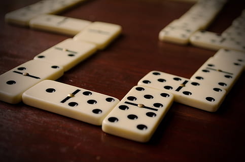 dominos on table, background, black, white, block, conceptual HD wallpaper