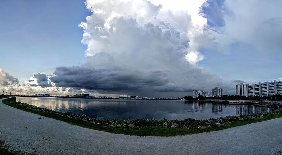 calm, storm, cloud, sky, water, cloud - sky, architecture, nature HD wallpaper