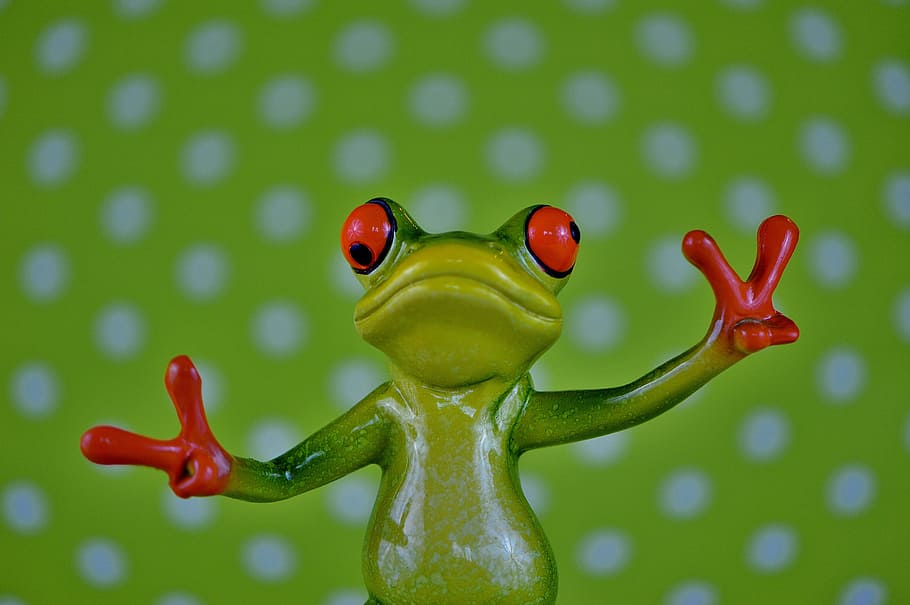 Frog, Gesture, Peace, Cute, funny, figure, sweet, cheerful HD wallpaper