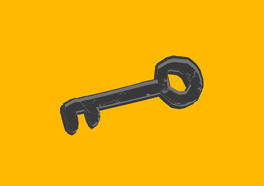 key, silhouette, icon, rusty key, design, unique, symbol, old HD wallpaper