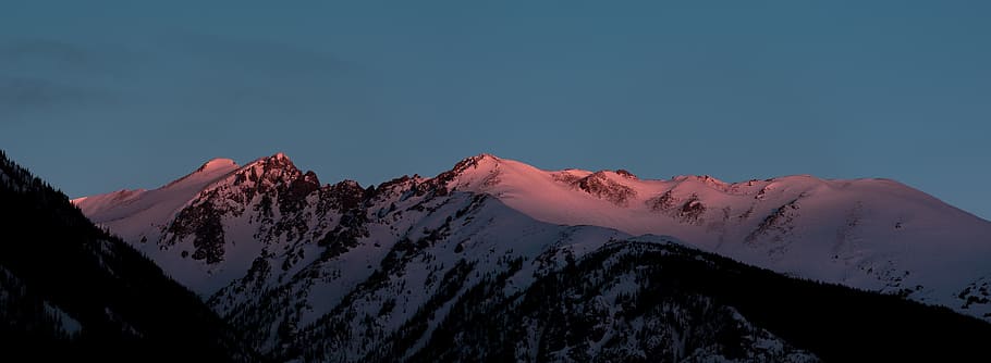 dark, mountain, highland, landscape, nature, cloud, sky, snow HD wallpaper