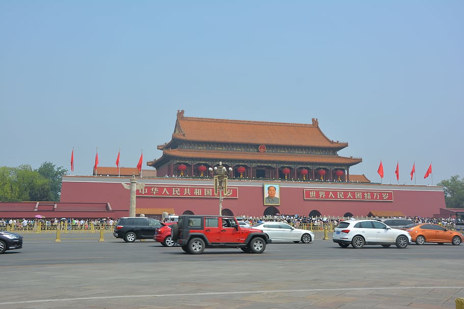 tiananmen square, beijing, national day, architecture, built structure, HD wallpaper