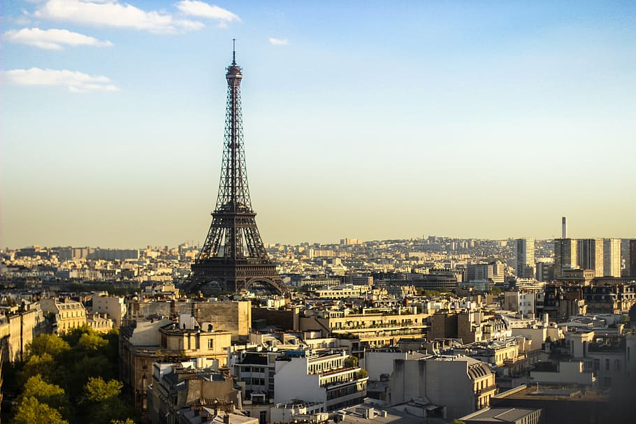 Eiffel Tower, France at daytime, paris, city, view, abendstimmung, HD wallpaper