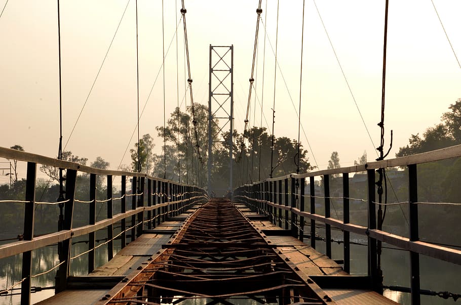 Sunset, Bridge, River, Travel, Scene, bridge - Man Made Structure HD wallpaper
