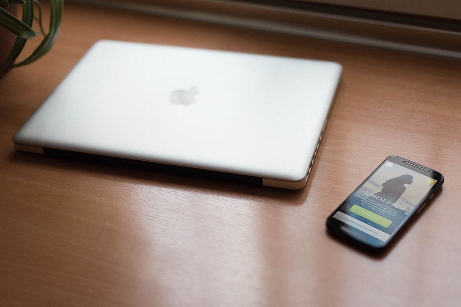 notebook, phone, table, layout, mac, ofice, technology, communication HD wallpaper