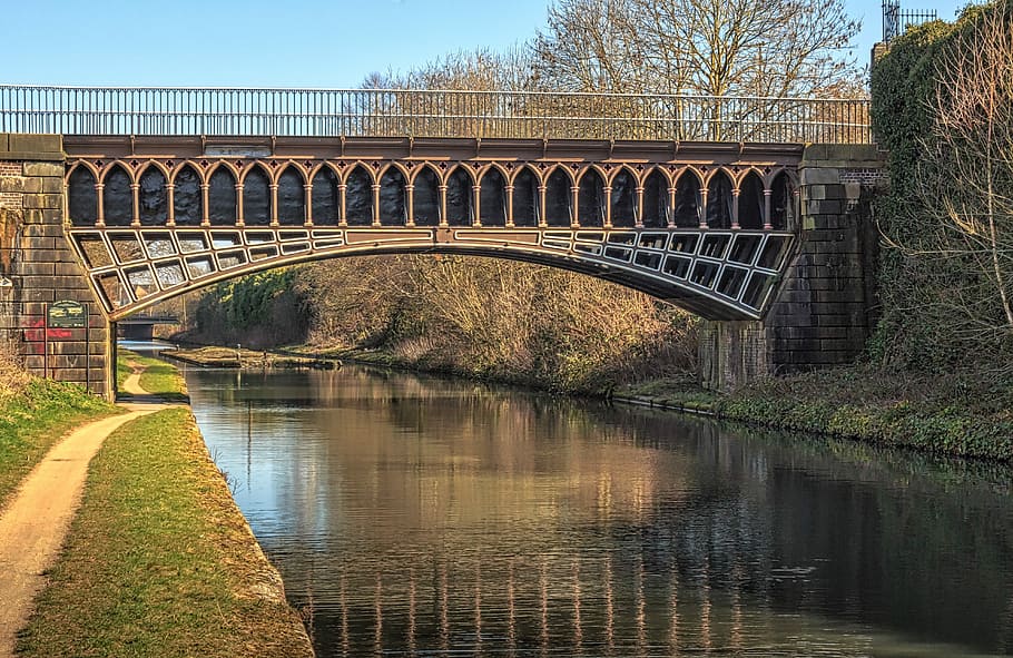 Canal, Engine Arm, Smethwick, bridge - man made structure, connection HD wallpaper