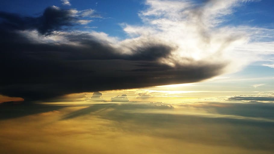 cloud formation, blue, cloudiness, clouds, clouds form, cloudscape HD wallpaper
