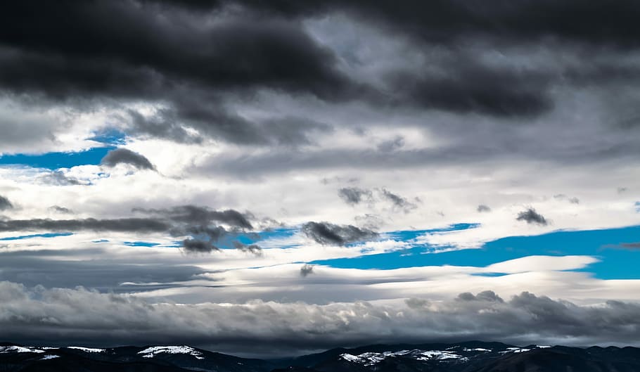 Clouds, Landscape, Snow, Mountains, stormy, heavy sky, cloud - sky HD wallpaper
