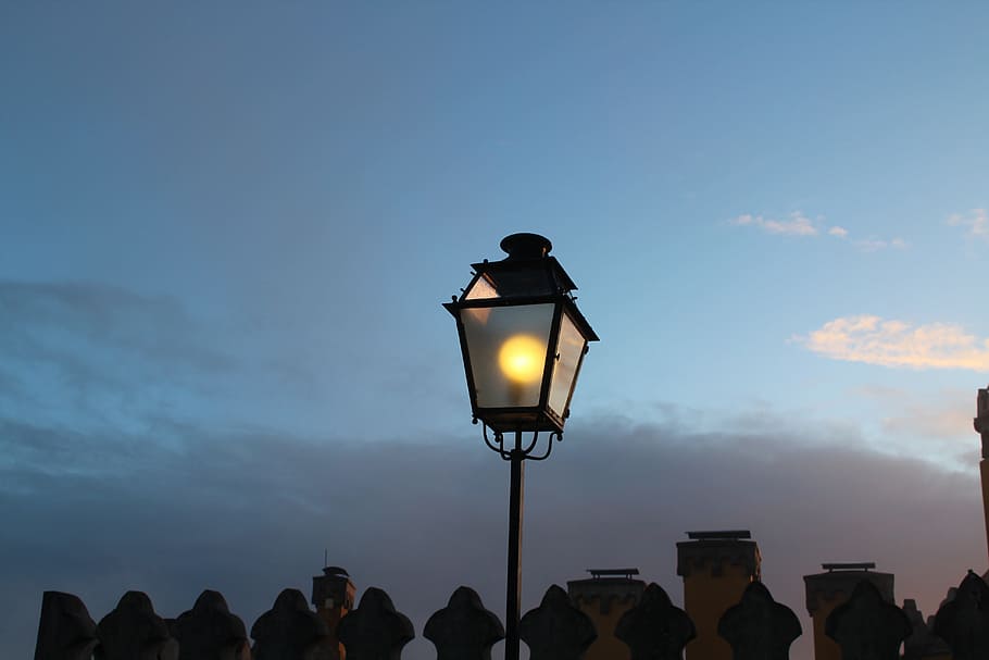 sunset, trip, sintra, sky, lighting equipment, street light HD wallpaper