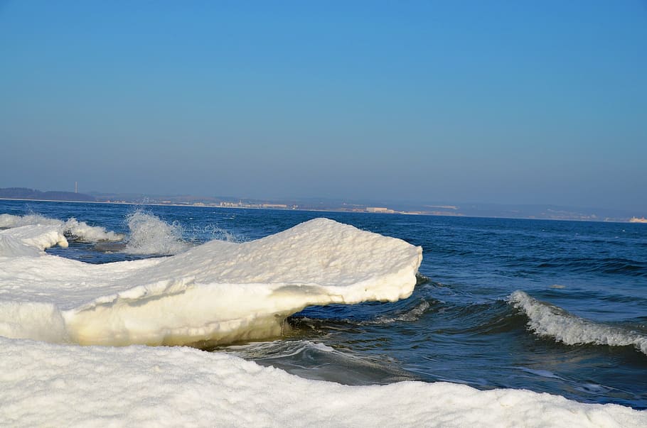 ice floes, baltic sea, winter, water, wave, motion, beauty in nature HD wallpaper