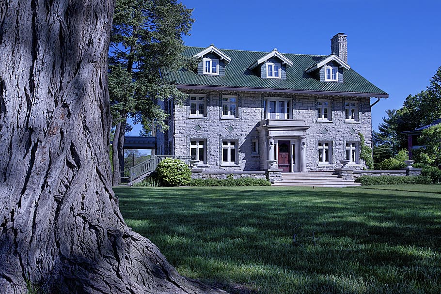 house, architecture, lawn, tree, mansion, built structure, building exterior HD wallpaper