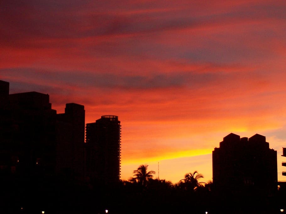 sunset, red, sky, nature, summer, color, orange, yellow, travel HD wallpaper