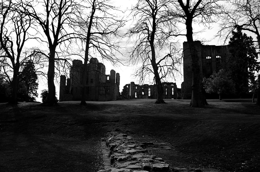 castle, dark, night, architecture, tower, creepy, mysterious HD wallpaper