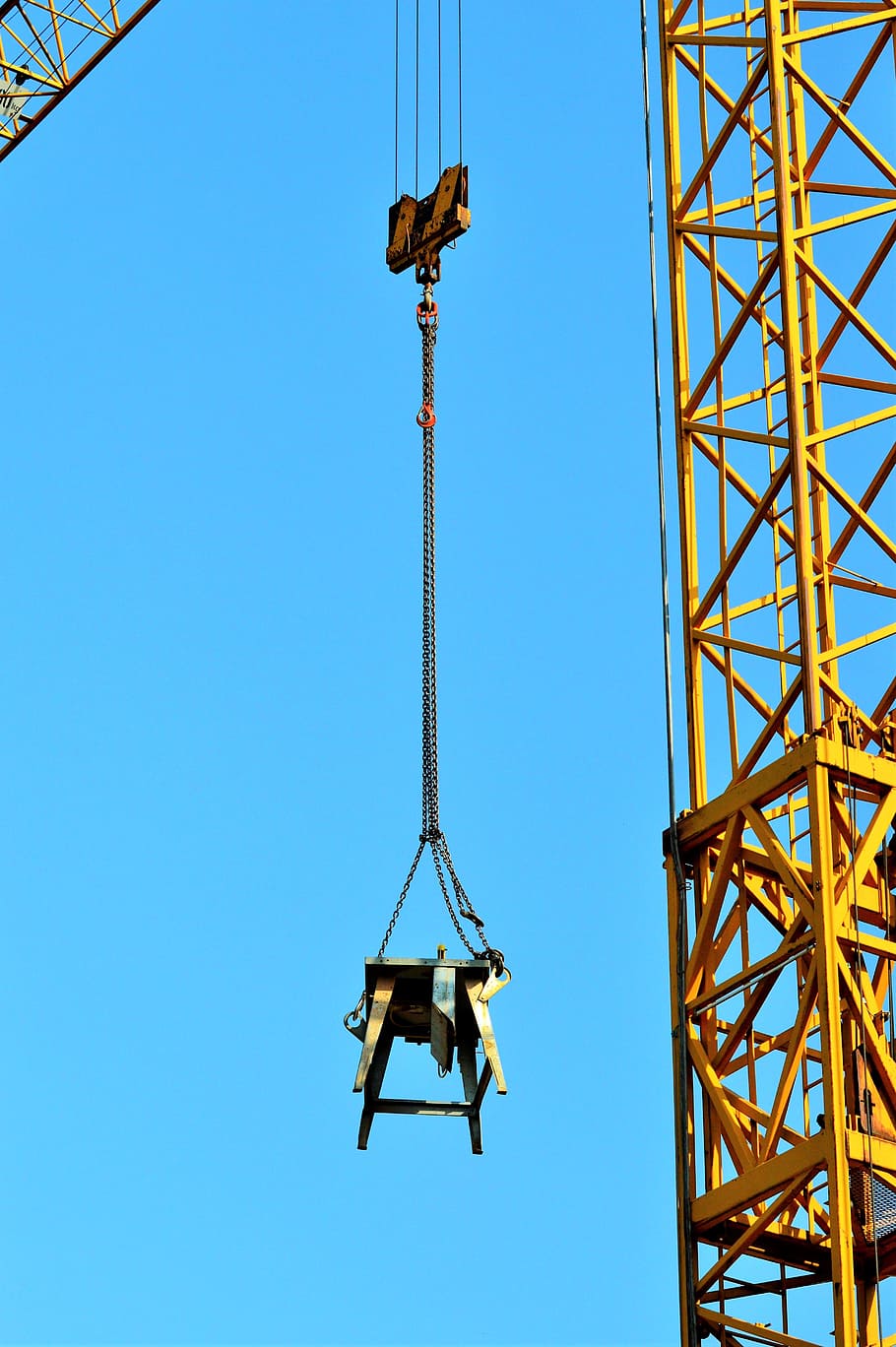 crane, baukran, load crane, crane arm, lift loads, construction work, HD wallpaper