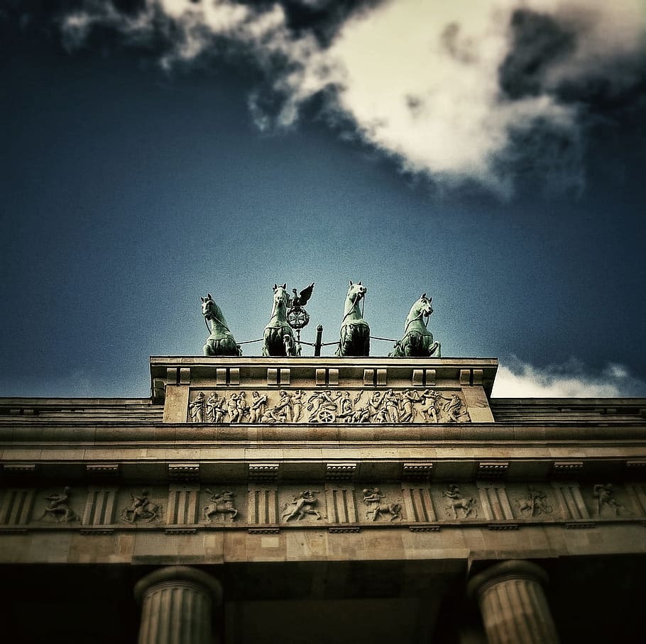 Berlin, Brandenburg Gate, Building, quadriga, goal, columnar