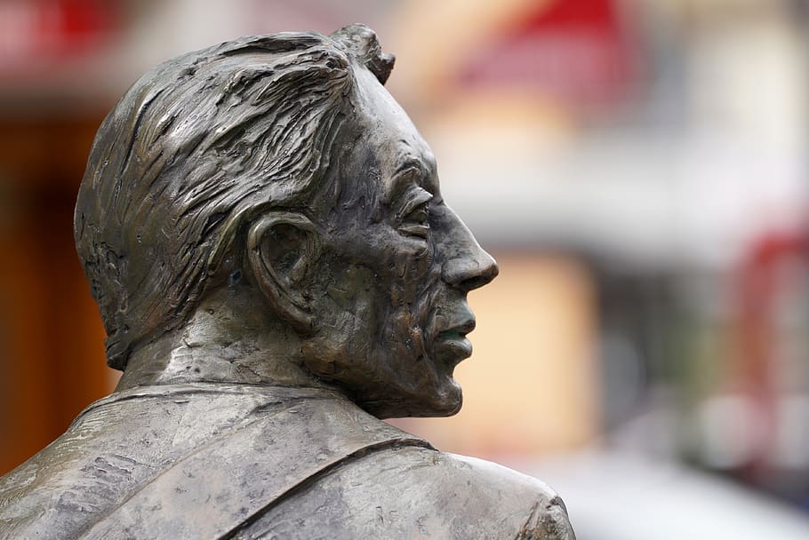 man, head, side, view, gestures, mimic, art, sculpture, statue HD wallpaper