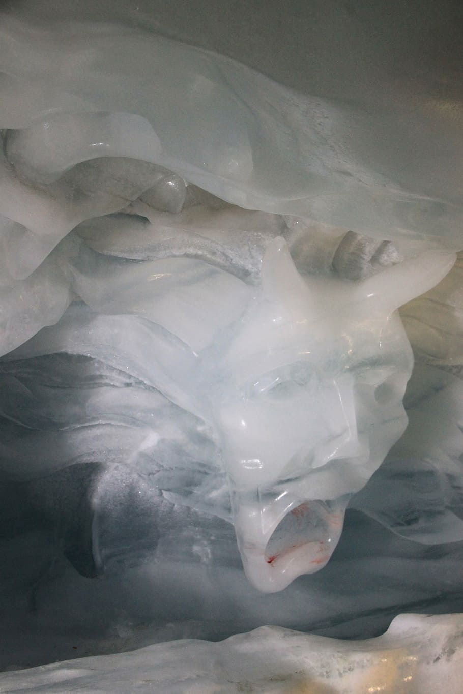 ice, crystals, iced, devil, devils, white, sculpture, snow HD wallpaper
