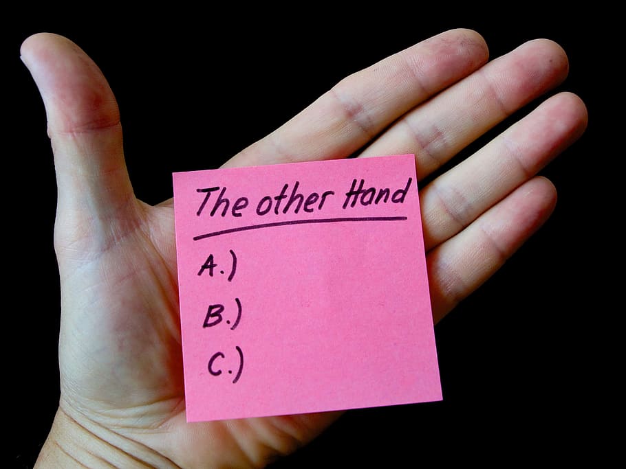 person holding pink sticky note, hand, list, embassy, message HD wallpaper