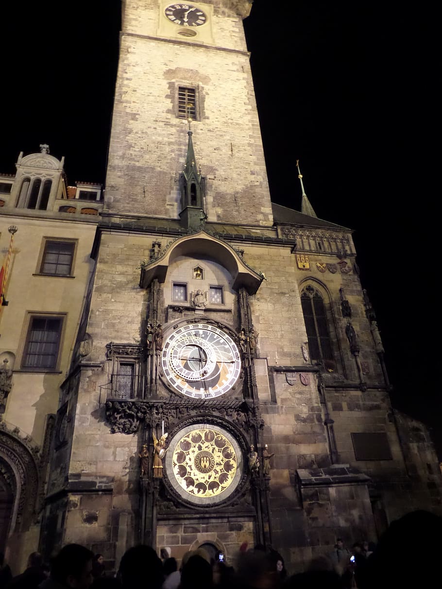Prague, Astronomical Clock, clock tower, architecture, building HD wallpaper