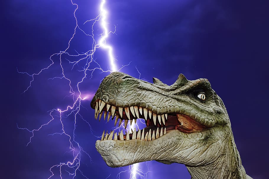 brown dinosaur illustration, giant lizard, prehistoric times, HD wallpaper