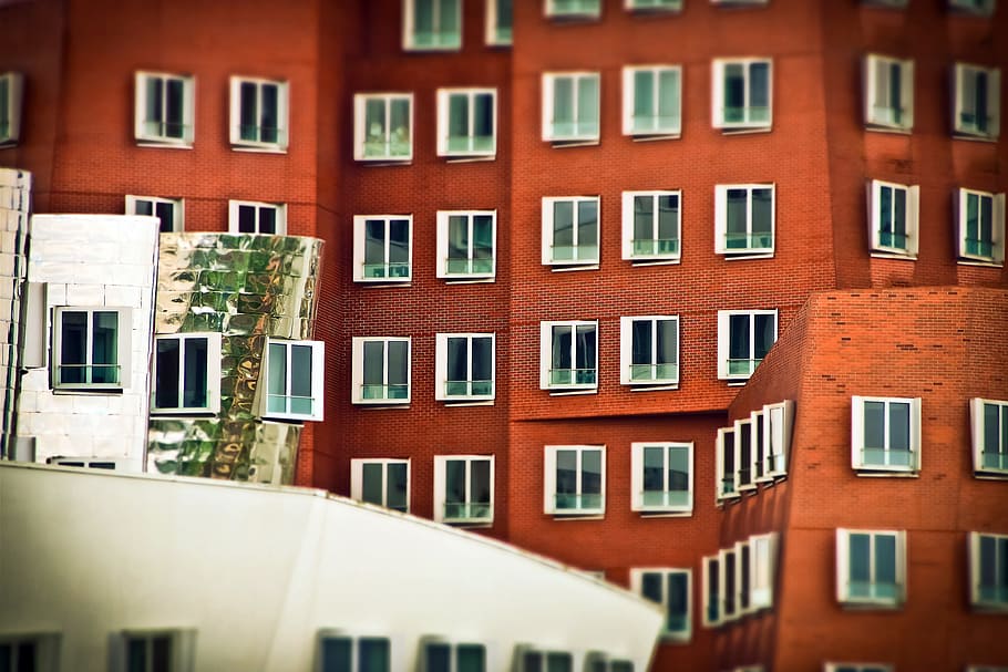 Architecture, Window, Facade, Glass, building, wall, düsseldorf HD wallpaper