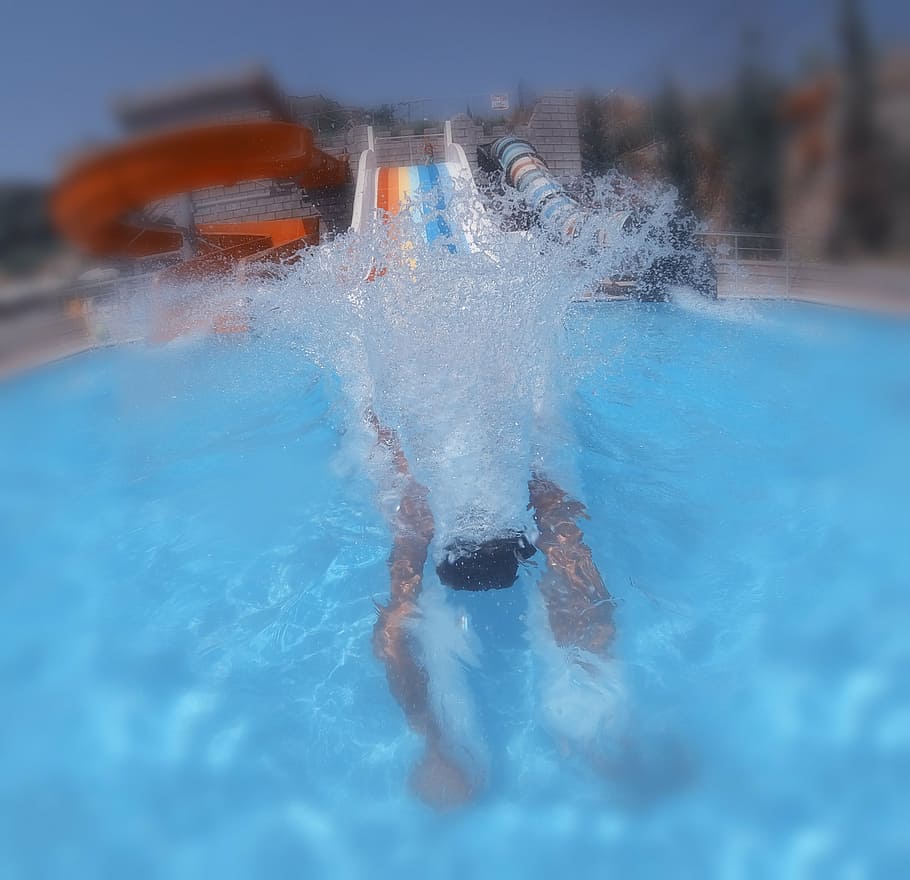 diving, plunge, holiday, refresh, leisure, sporty, swimming pool HD wallpaper