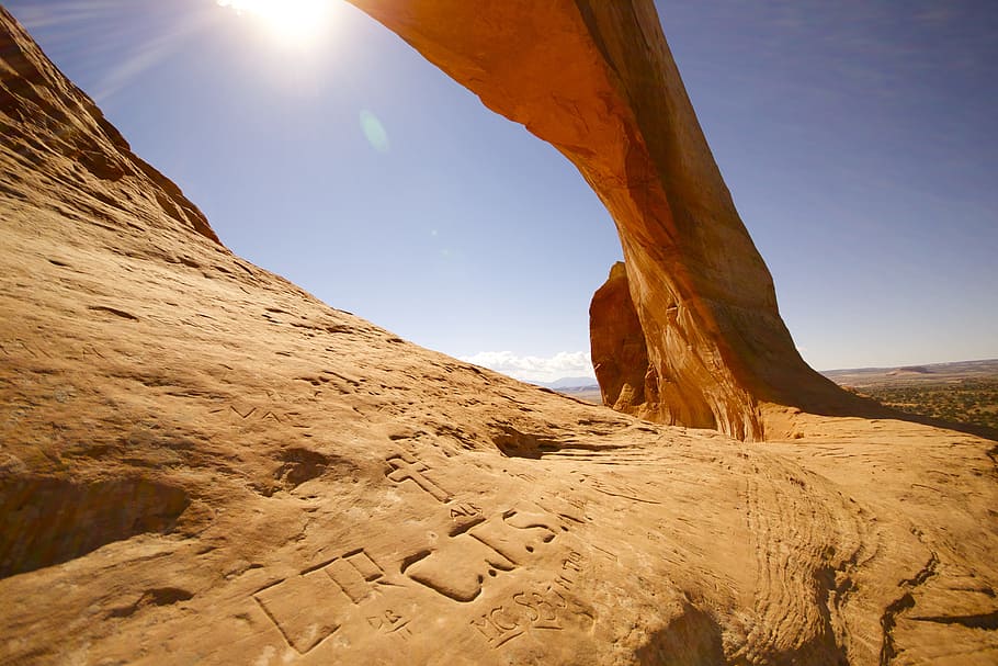 arch, sandstone, geology, formation, national, park, rock, landscape, HD wallpaper