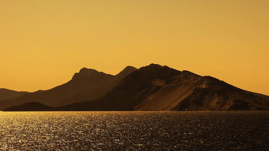 mountain, quarry, mine, sunset, sunlight, golden, peninsula HD wallpaper