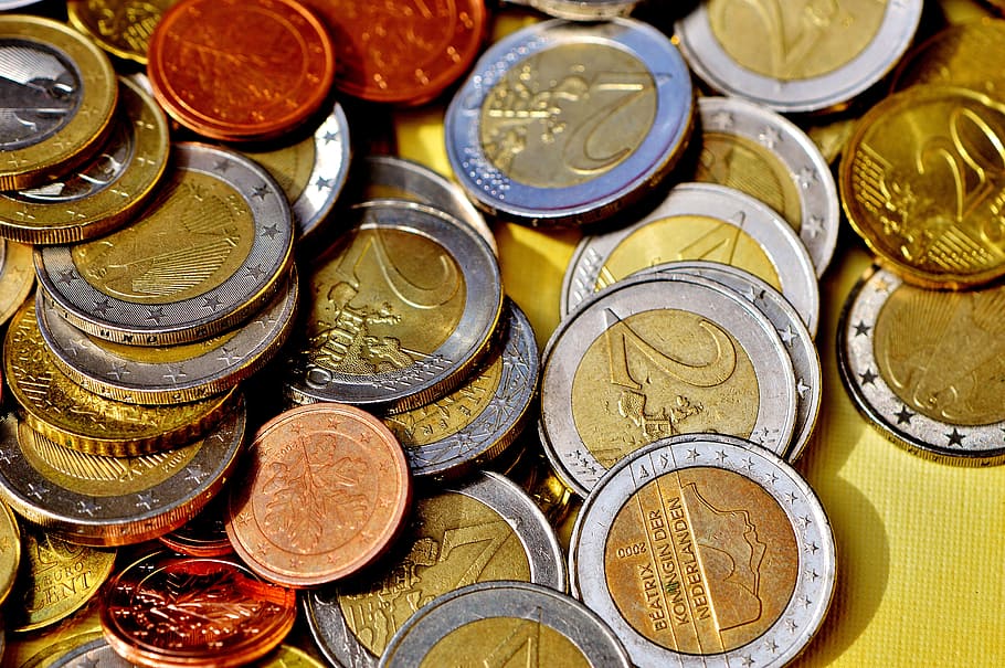close up photo of assorted coin collection, coins, money, currency, HD wallpaper