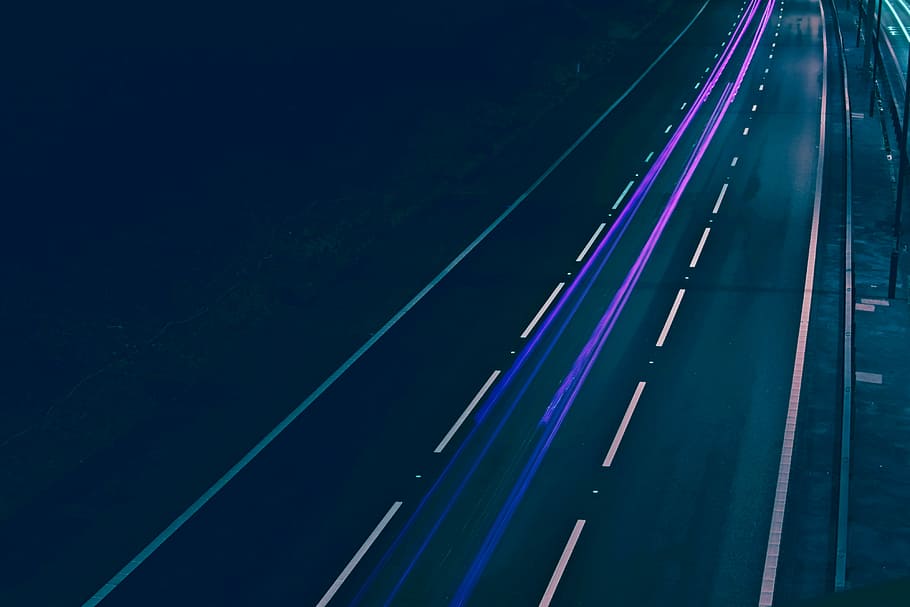 road light time lapse photography, black, dark, lines, colour HD wallpaper