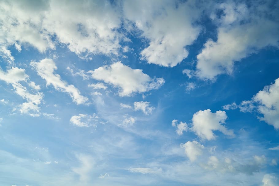 white cloudy sky, clouds, blue, nature, landscape, white clouds HD wallpaper