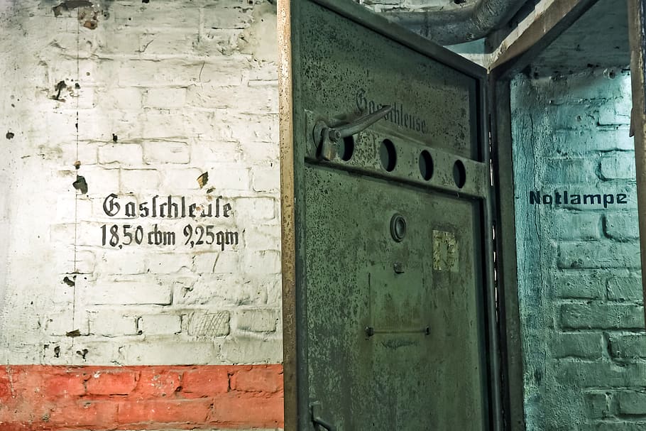 Black Metal Door Open, antique, architecture, bricks, building HD wallpaper