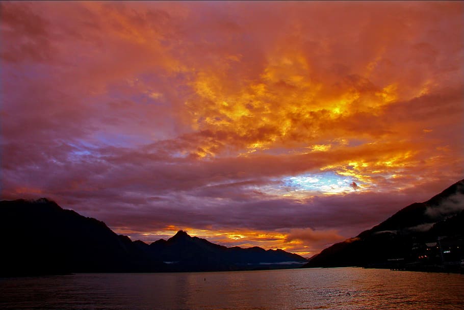 mountain beside body of water, new zealand, queenstown, lake, HD wallpaper