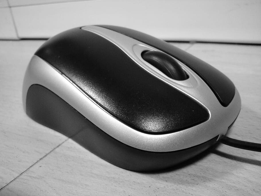 black, white, click, computers, technology, mouse, connection HD wallpaper
