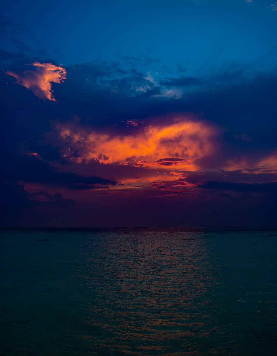 sky, mood, landscape, sunset, clouds, evening, dusk, nature HD wallpaper